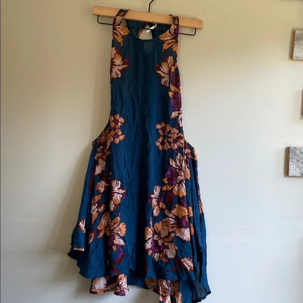 Free People blue and orange flower dress